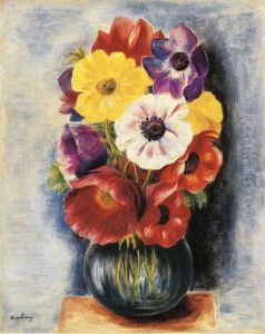 Vase De Fleurs by Jean Kisling