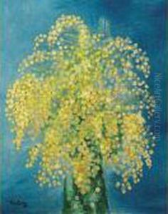 Vase De Mimosas by Jean Kisling