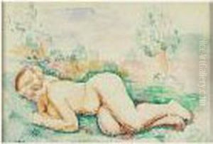 Nu Allonge Dans L'herbe by Jean Kisling
