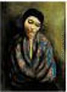 Jeune Fille Au Chale Bleu by Jean Kisling