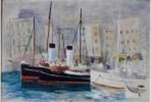 1933le Port De Marseillehuile Sur Toile, Signee En Bas A Gauche by Jean Kisling