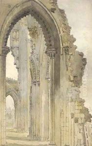 Four views of Glastonbury Abbey, Somerset by Hugh O'Neill