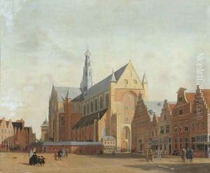 St. Bavo's Cathedral and the Groote Markt, Haarlem by Isaac Ouwater