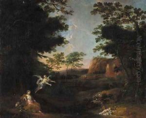 Hagar and Ishmael in the desert by Jan Frans Van Bloemen, Called Il Orrizonte