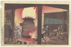 Kawaguchi Nabekama Seizo Zu by Kobayashi Kiyochika
