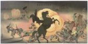 Ten Triptychs, Most Signed Kiyochikai by Kobayashi Kiyochika