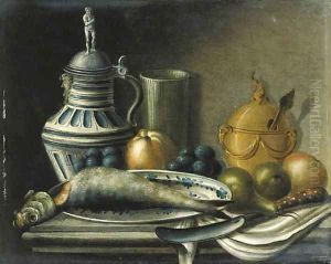 A herring on a plate by Jean-Baptiste Oudry