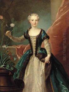 Portrait of a young lady by Jean-Baptiste Oudry