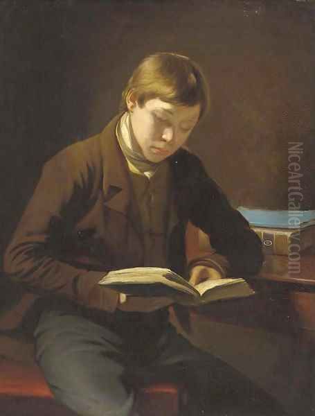 A student reading - view 1