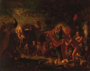 God giving Adam dominion over the Earth by Leonardo Olivieri