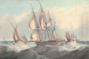 A frigate in a busy shipping lane by Samuel Owen