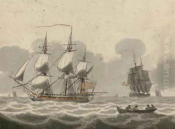 Frigates passing in the Channel - view 1