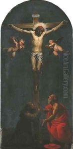 Christ on the Cross with Saint Francis of Assisi and Saint Jerome by Pasquale Ottino