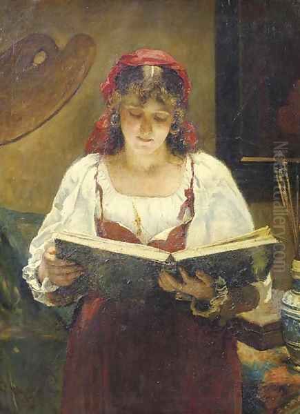 An Italian beauty looking at an album - view 1