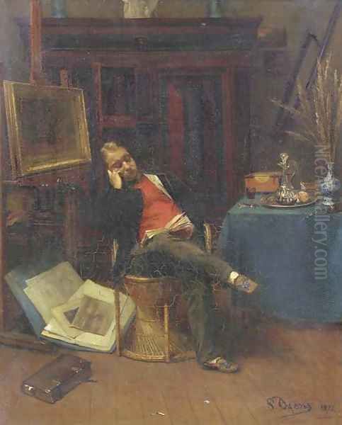 Reading in the artists studio - view 1
