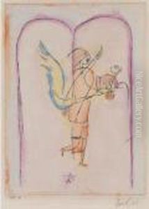 Ein Genius Serviert Ein Kleines Fruhstuck by Paul Klee