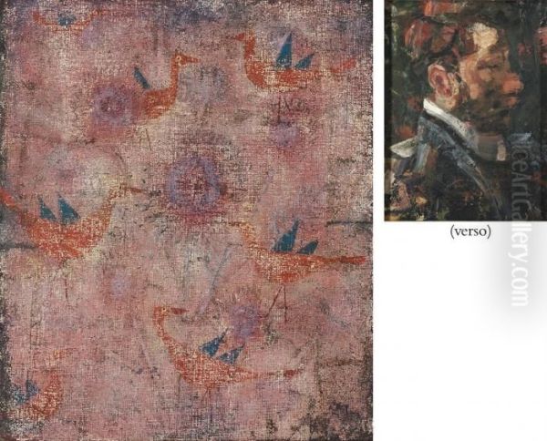 Blaugeflugelte Vogel (recto); Portrat Eines Mannes (verso) - view 1
