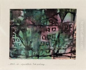 Baume In Einer Stadtischen Strasse, Grun Indigorot by Paul Klee