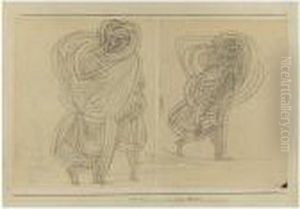 Im Wind Schreitende (woman Walking In The Wind) by Paul Klee