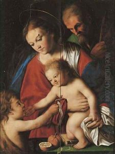 The Holy Family with the Infant Saint John the Baptist by Jacob van, the Elder Oost