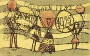 Laternenfest Bauhaus 1922 by Paul Klee