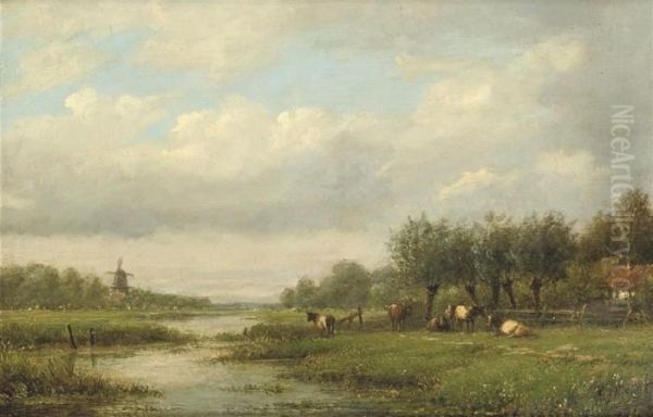 Cattle Grazing In A Meadow - view 1
