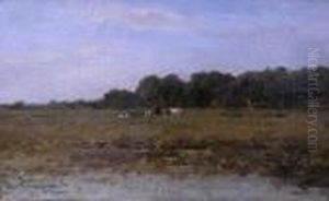 Weidende Kuhe Am Flus by Lodewijk Johannes Kleijn