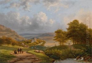 Figures In An Extensive Summer Landscape Near Cleves