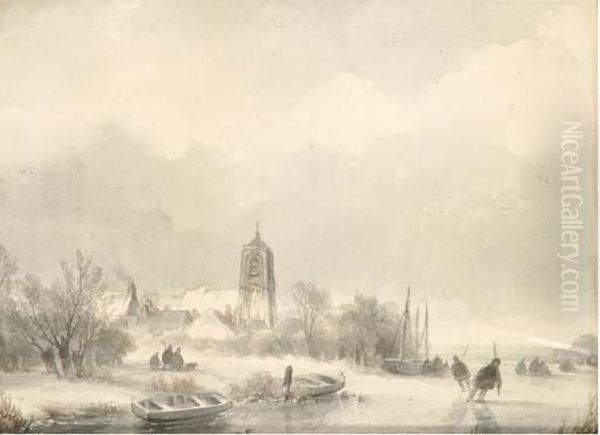 A Polder Landscape In Winter - view 1
