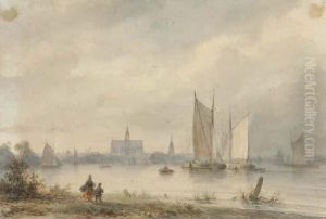 View Of Haarlem Across The Spaarne With The St. Bavo Church In Thedistance