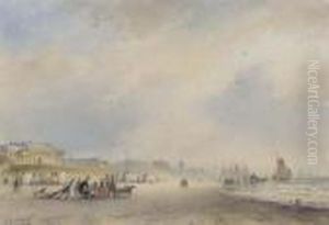 The Coast At Scheveningen, With The Kurhaus In The Foreground