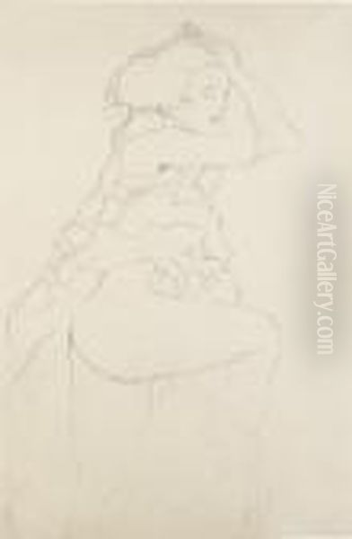 Halbakt Nach Rechts (semi-nude Facing Right) - view 1