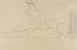 Studie Zweier Frauen (study Of Two Women) by Gustav Klimt