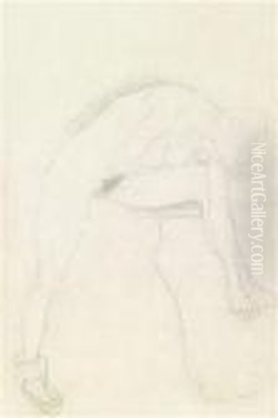 Nude Leaning Forward Withleg Raised To The Right - view 1