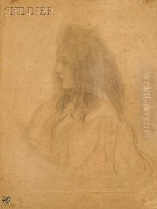 Brustbild Eines Madchens Im Profil Nach Links by Gustav Klimt