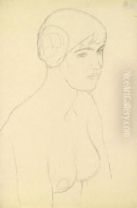 Half-length Portrait Of Anaked Girl Facing Right