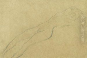 Reclining Female Nude by Gustav Klimt