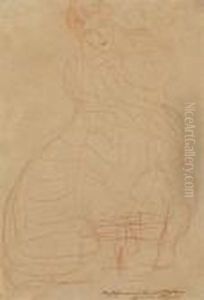 Bildnis Adele Bloch-bauer: Kostumstudie Mit Hufeisenformig Gehaltenen Handen by Gustav Klimt