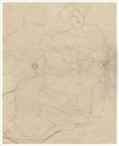 Hermine Galliasitzende by Gustav Klimt