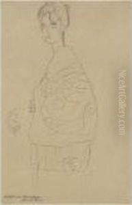 Studie Fur Die Vordere Figur In Freundinnen Ii by Gustav Klimt