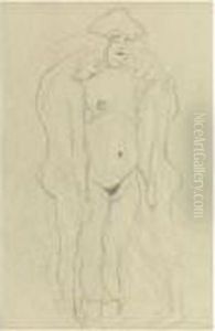 Drei Stehende Frauenakte by Gustav Klimt
