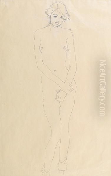 Stehender Maedchenakt - view 1