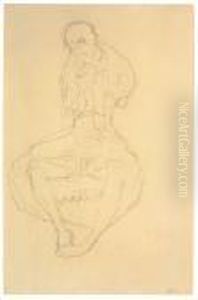 Sitzender Halbakt by Gustav Klimt