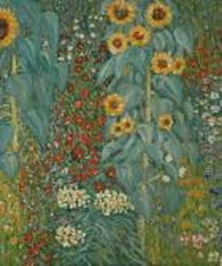 Farm Garden With Sunflowers by Gustav Klimt