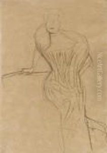 Aufgestuzt Sitzend by Gustav Klimt
