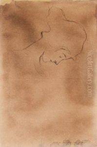 Bildnis Eines Madchens Mit Geneigtem Kopf by Gustav Klimt
