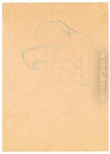 Akt Mit Aufgestutzen Unterarmen by Gustav Klimt