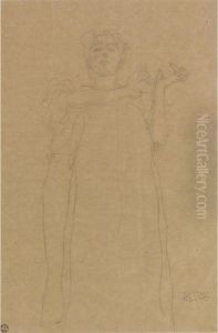 Hygieia Von Vome Mit Herabfallendem Gewand by Gustav Klimt