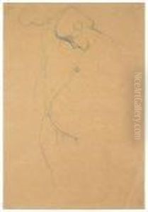 Schwangere Mit Mann Im Umriss Angedeutet by Gustav Klimt