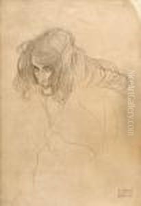 Zenska Hlava Z Tristvrte Profilu by Gustav Klimt
